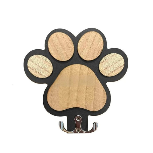 Paw Print Wooden Leash Hanger for Dogs and Pet Lovers