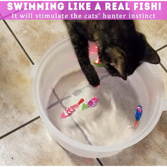 Interactive Electric Fish Toy for Cats and Dogs LED Swimming Robot Water Play Pet Toy