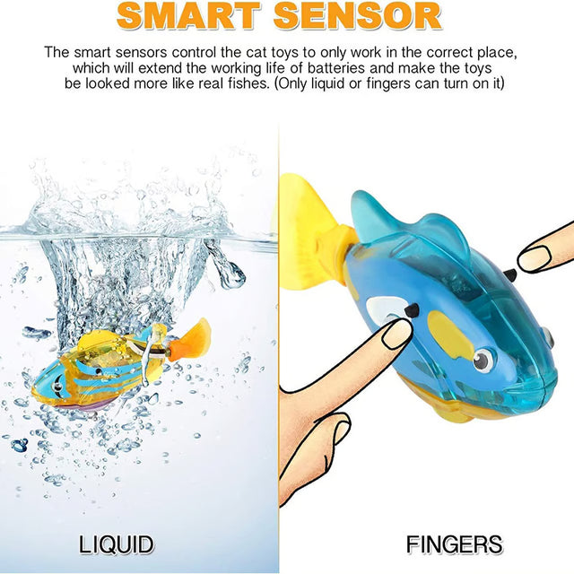 Interactive Electric Fish Toy for Cats and Dogs LED Swimming Robot Water Play Pet Toy
