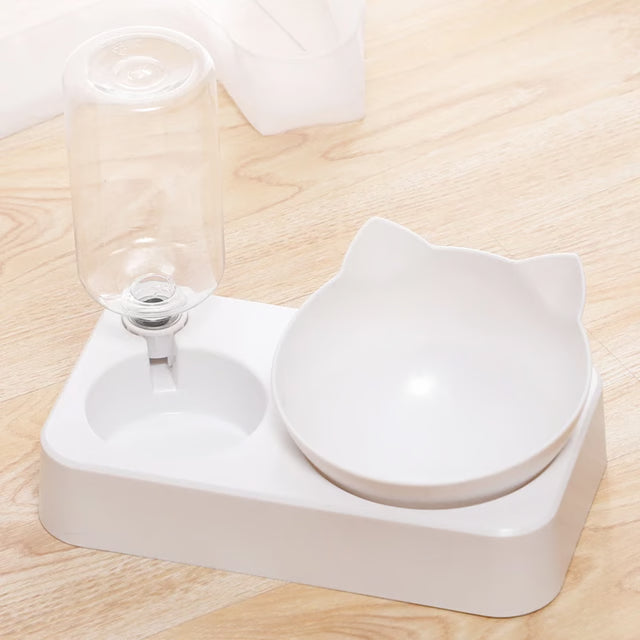 Dog Cat Feeding Double Bowl