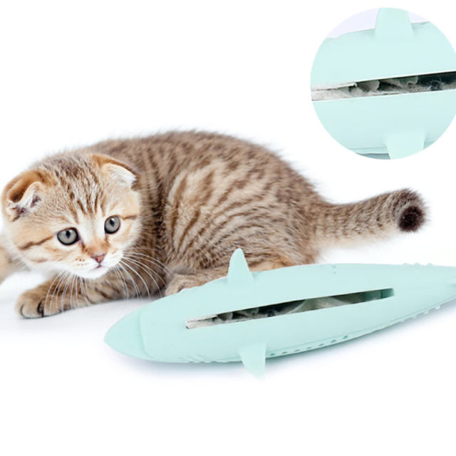 Soft Silicone Mint Fish Cat Toy: Catnip-infused, Teeth-cleaning Chew for Cats
