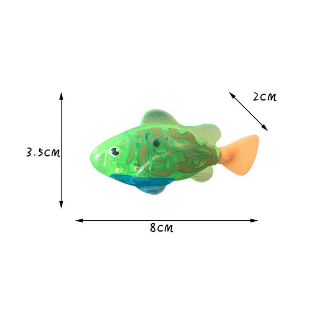 Interactive Electric Fish Toy for Cats and Dogs LED Swimming Robot Water Play Pet Toy
