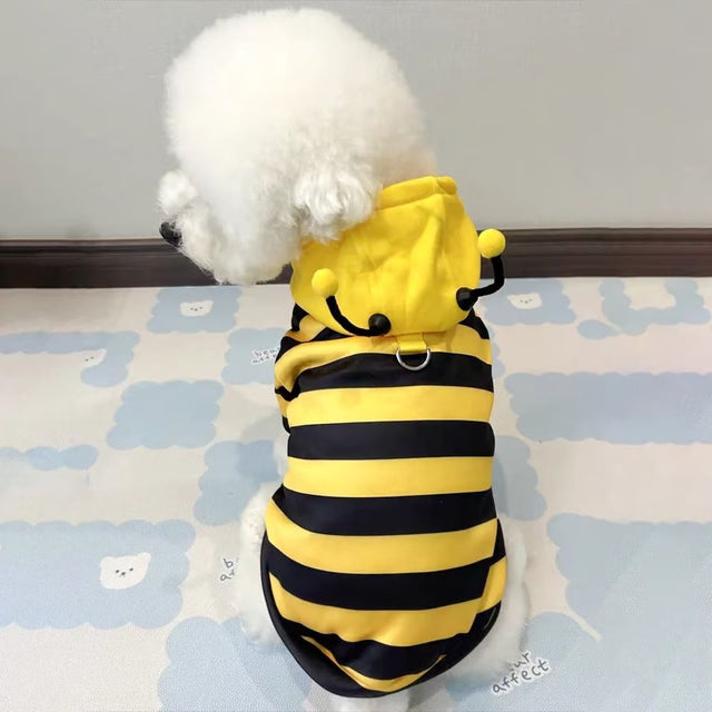 Bee Costume Hoodie for Pets Cozy Winter Outfit for Small Dogs and Cats