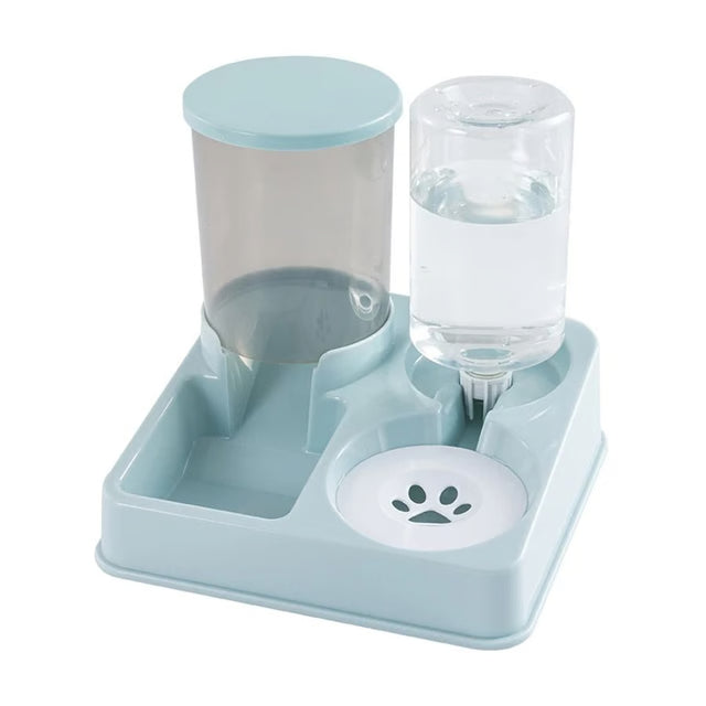 Automatic Cat Feeder and Water Dispenser Set – 2-in-1 Tilted Gravity Pet Food and Water Feeder